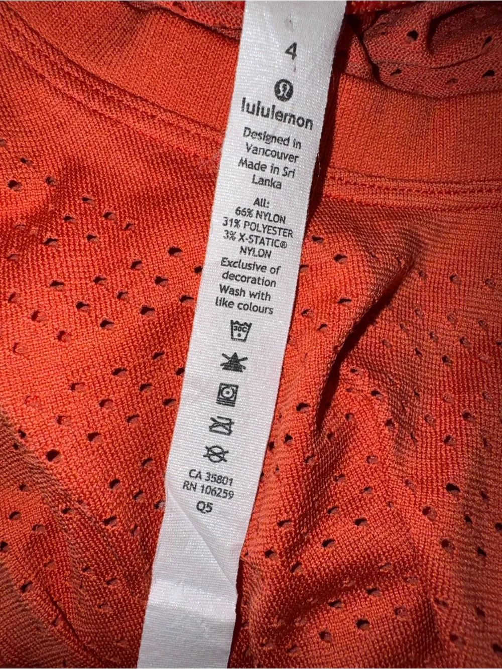 Lululemon Seamless Mesh Knit Sleeveless Tank Top Coral Orange Size 4